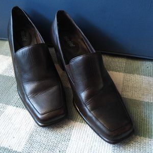 Franco Sarto brown heeled loafers
